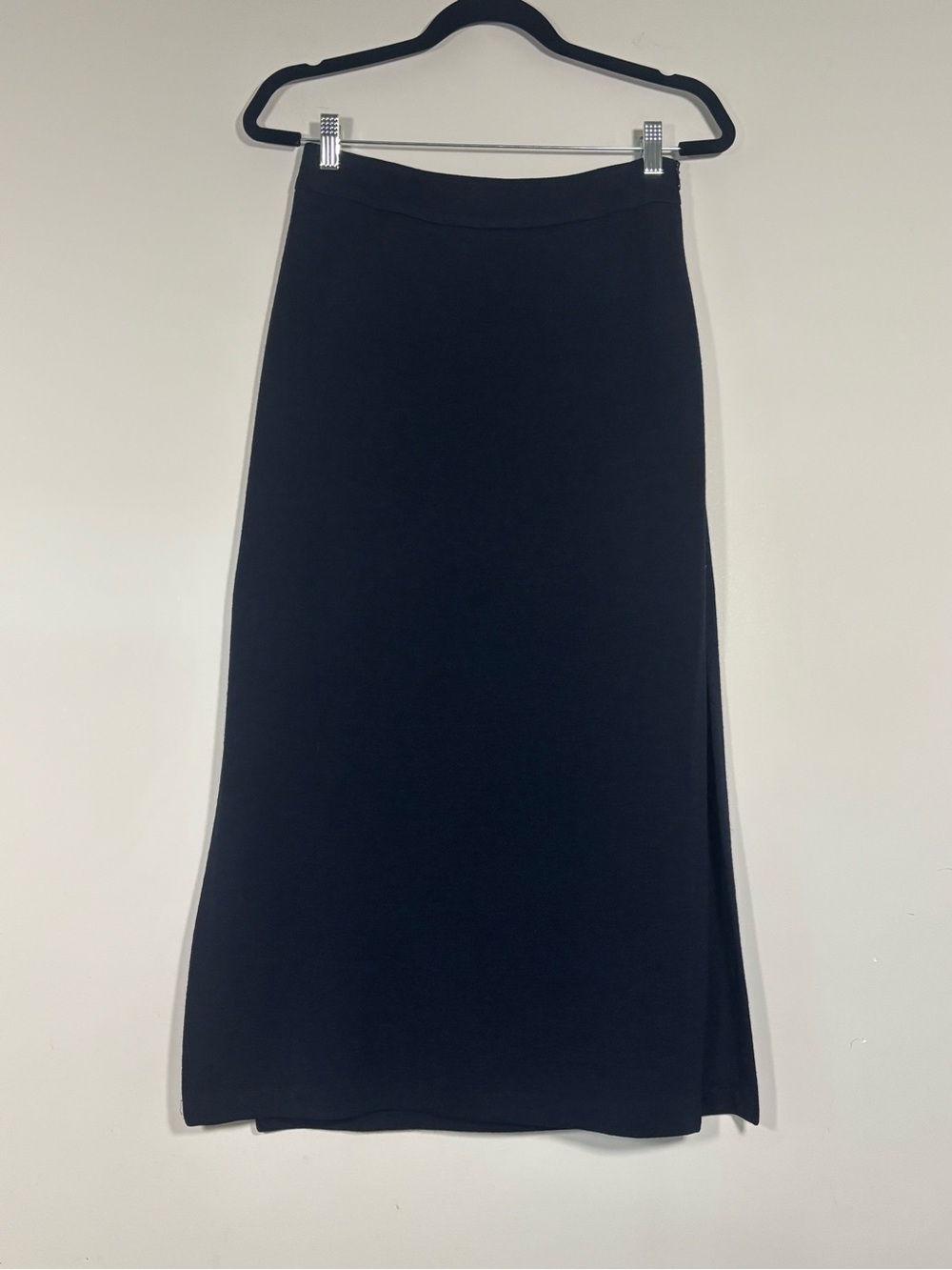 Club Monaco Navy Blue 100%‎ Wool Knit Midi Skirt Made in Canada Size 6